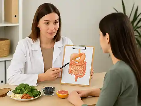Nutricionista en Madrid especializada en SIBO explicando causas, síntomas y dieta para mejorar la salud intestinal